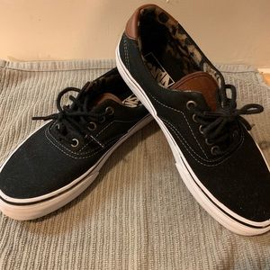 Vans Off the Wall Black and Leather Sneakers